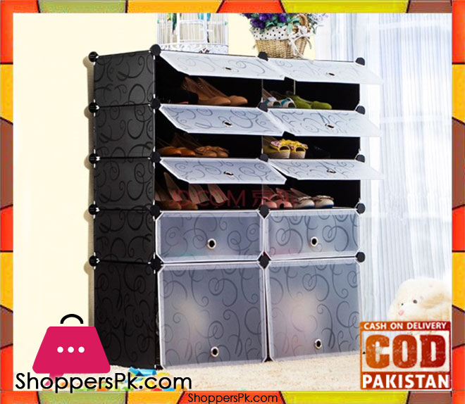 Multi Use DIY Plastic 10 Cube Shoes Cabinet