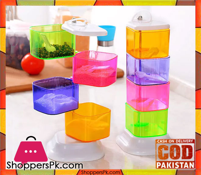 Multicolour Rotating Acrylic Spice Rack
