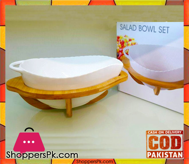 Imperial Salad Bowl Set Wooden Stand