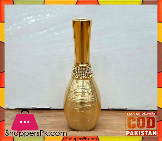 Fancy Golden Ceramic Flower Vase BQ1