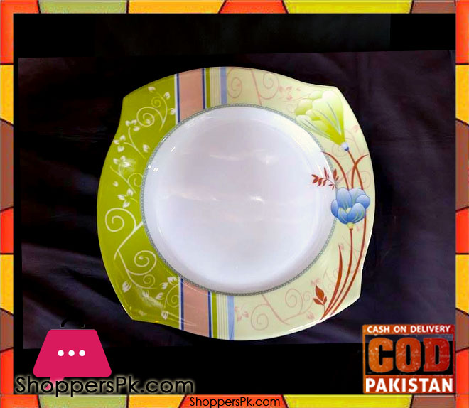 High Quality Melamine Square Rice Plate 12 Pieces Green