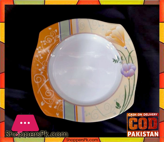 High Quality Melamine Square Rice Plate 12 Pieces Orange