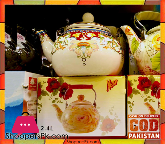 Ceramic Flower Print Tea Kettle 2.4 Litre VB2