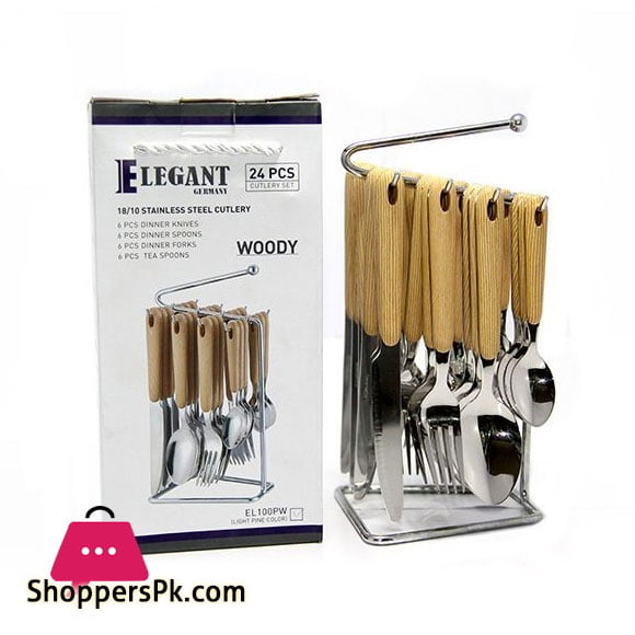 Elegant Germany 24-Pcs Woody Cutlery Set – EL100PW