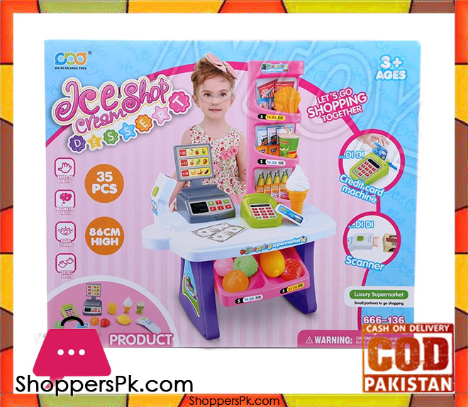 Ice Cream Shop 35 Pcs Shopping Cart 666-136