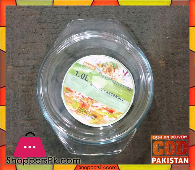 Glass Round Casserool 1.0 Litre Bowl