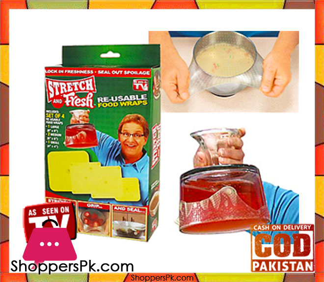 Stretch and Fresh Re-usable Food Wraps - 4 Pieces