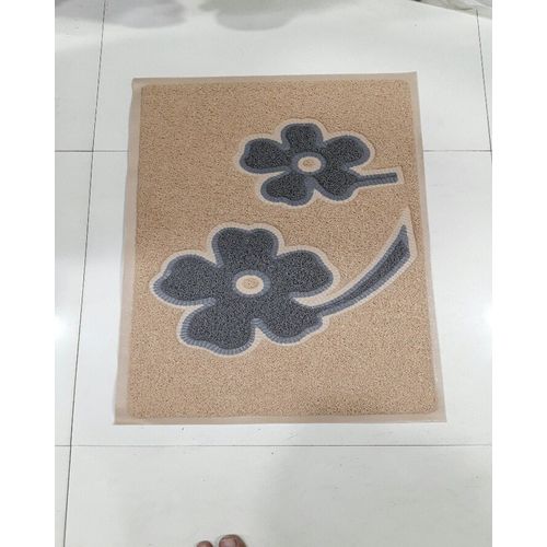 PVC Rubber Mat Size 45*75 Cm Coller - Cream