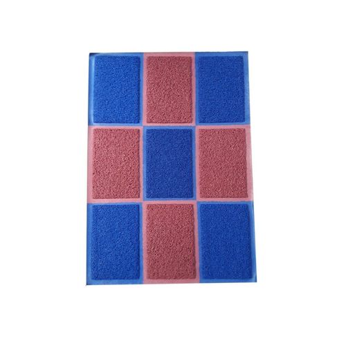 Pvc Rubber Mat Size 45*75 Cm - Red Blue