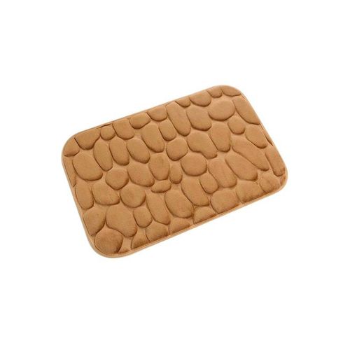 3D Cobblestone Entrance Rug - Brown