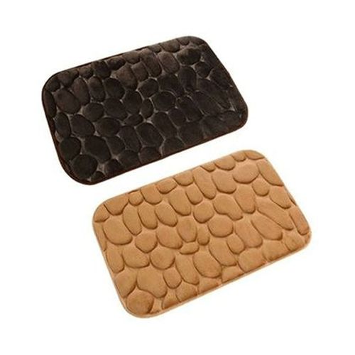 Pack of 2 - 3D Cobblestone Entrance Mats - Brown & Golden