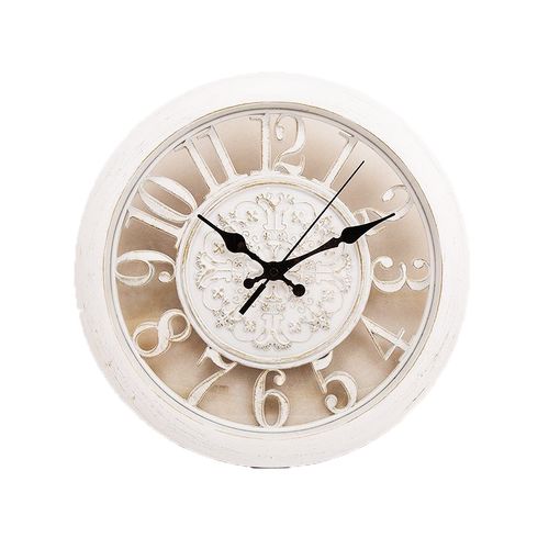 Gold Shaded Wall Décor Clock - 11x11 inch - White