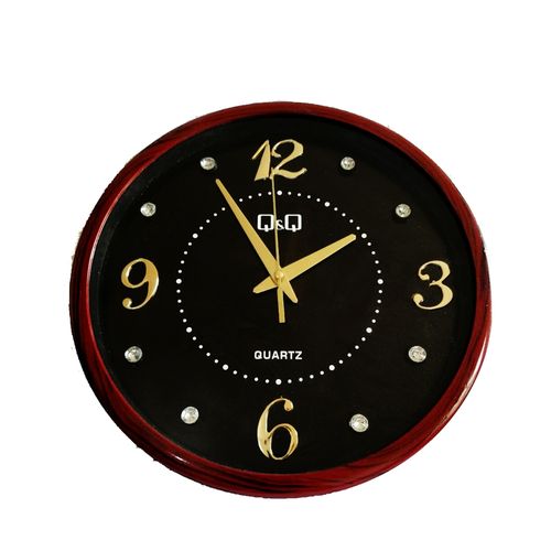 Wall Clock Black & Maroon