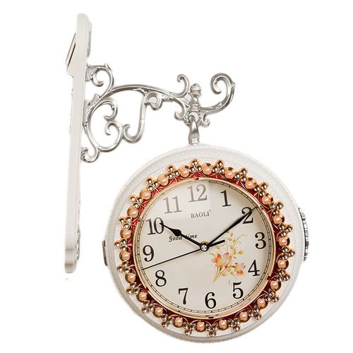 Europeon Style - Double Face Wall Clock 25x18 inch - White