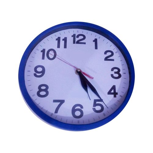 Plastic Round Wall Clock - Blue