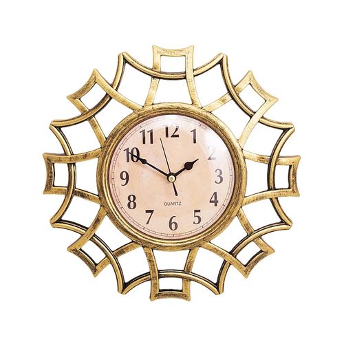 Spider Web Design Wall Clock 11x11 inch - Golden