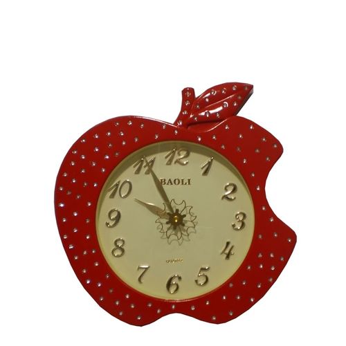 Wall Clock Red Apple Style with clear digits