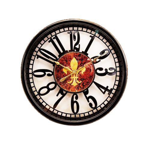 Black Classic Shiny Vintage Wall Clock - 12 x 12 inch