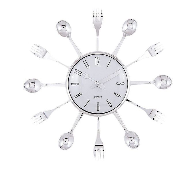 Spoons and Forks Kitchen Wall Clock - 14x14 inch