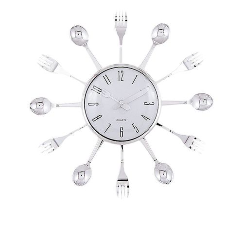 Spoons and Forks Kitchen Wall Clock - 14x14 inch