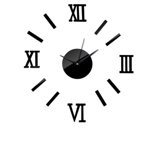 Roman Number Wall Clock - Black