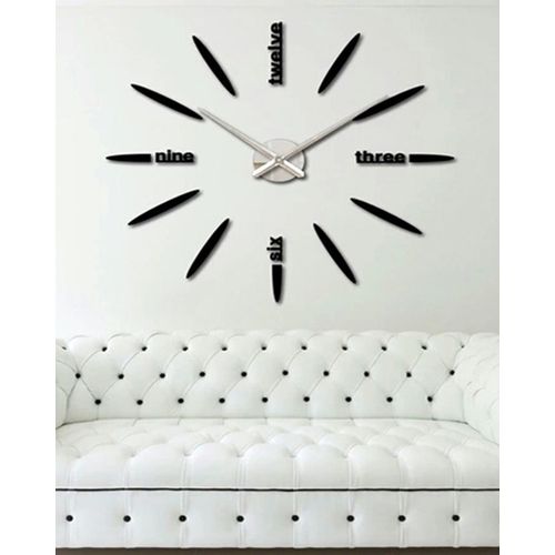 Silent 3D Wall Clock - Black
