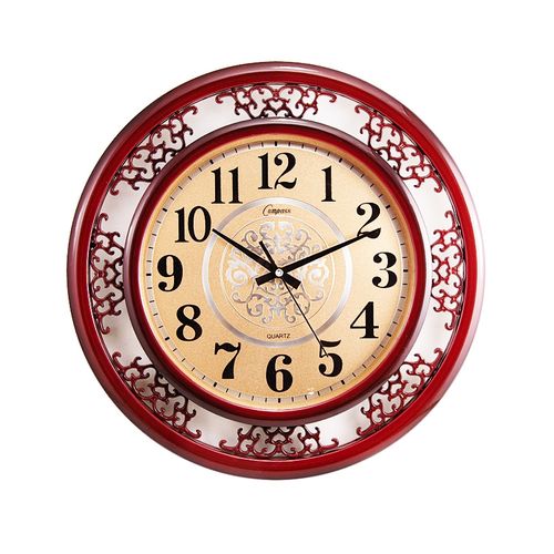 Classy Golden Center Dial Wall Clock 16x16 inch - Maroon