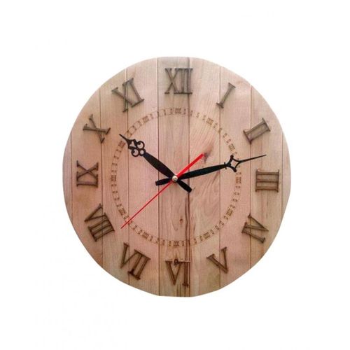 Wood Strips Vintage Wall Clock with Roman Digits