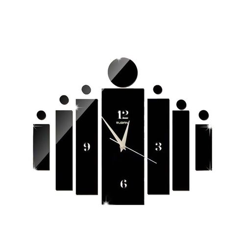 Split Design Wall Clock - Black