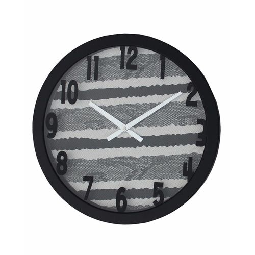 Fabric Texture King Snake Wall Clock - Black & White