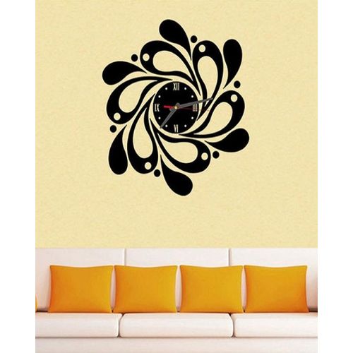 Round Shape Wall Clock - Black