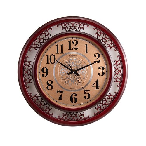 Stylish Golden Center Dial Wall Clock 16x16 inch - Maroon
