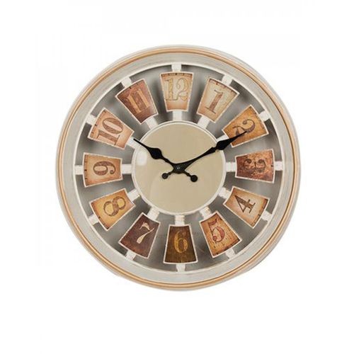Gold Shaded Wall Clock - 12x12 inch - White-pr