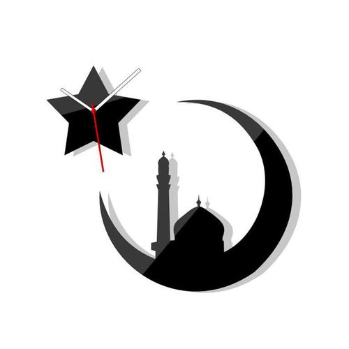 Moon Star 3D WallClock - Black
