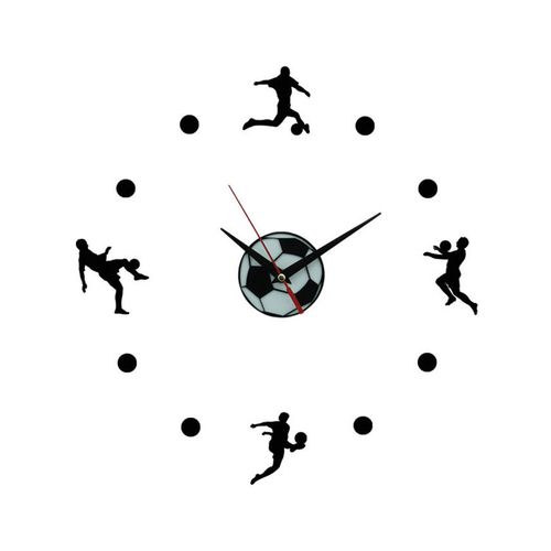 Football Players WallClock - Black