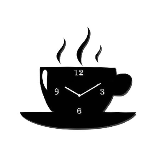 Cup Wall Clock - Black