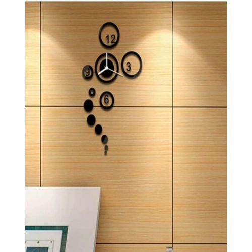 Circles Wall Clock - Black