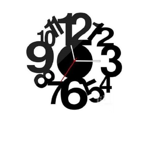 Multi Numeric Wall Clock - Black