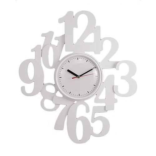 Stylish Numbers Wall Clock - 16 inchx16 inch - White