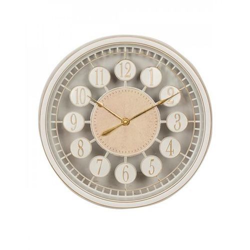 Golden Borders Wall Clock - 12x12 inch - White