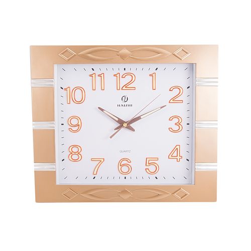 Black Center Dial Golden Radium Numbers Wall Clock 14x16 inch - Golden and Silver
