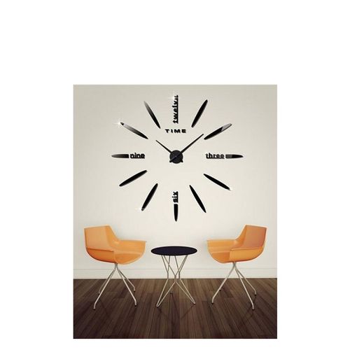 2 Designs in 1 Wall Clock - Black