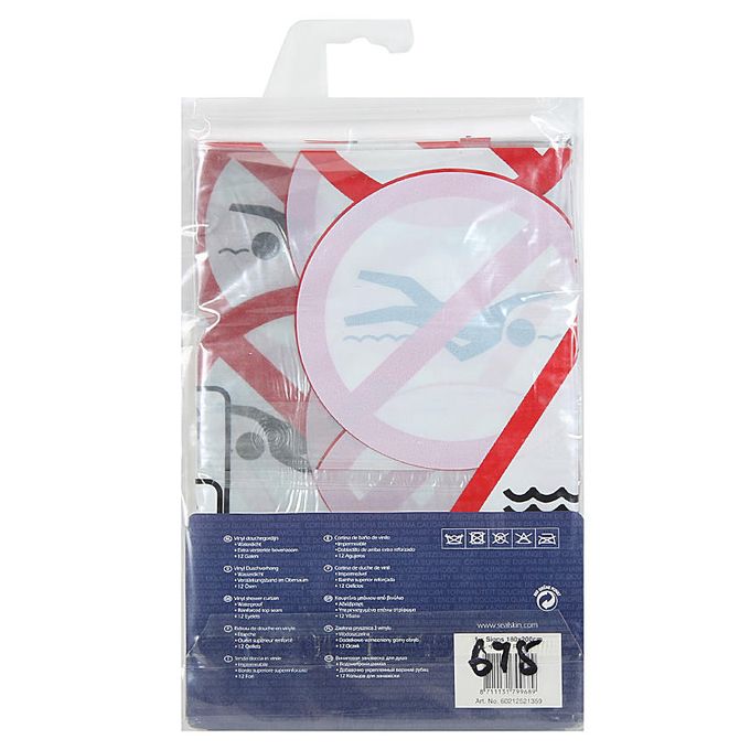 Sealskin - Shower Curtain - Get Wet Signs - Red & White