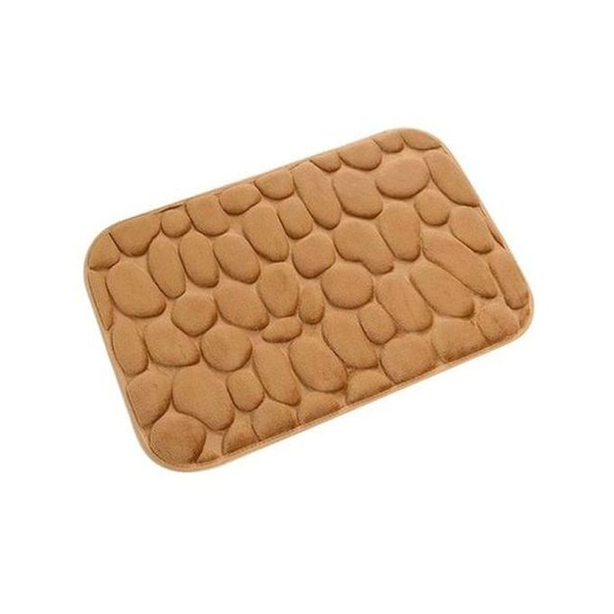 Pack of 2 - 3D Cobblestone Entrance Mats - Brown & Golden
