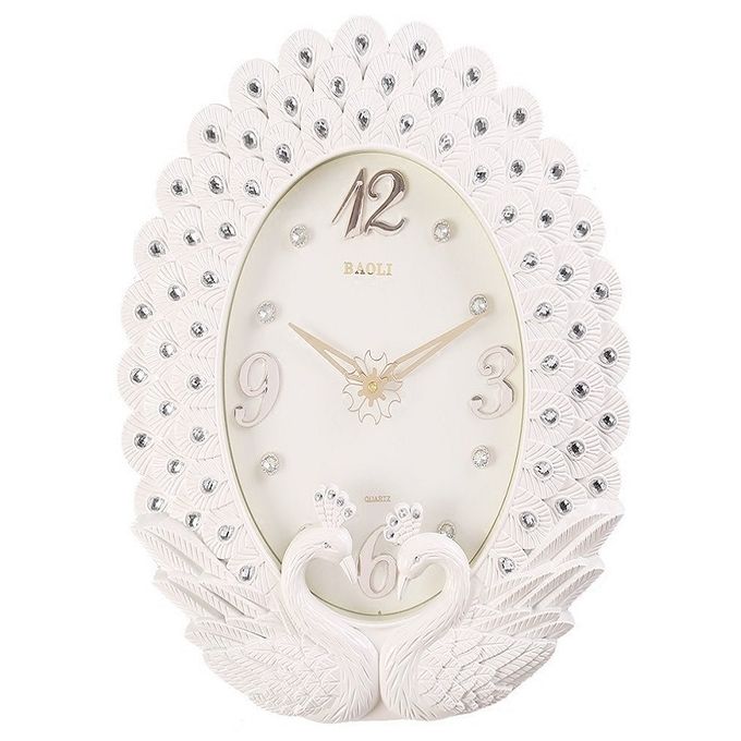wall clock peacock whait