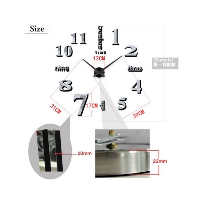 Number Wall Clock - Black