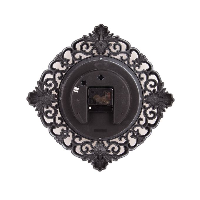 Flower Pattern Wall Clock - White - 12x12 inch