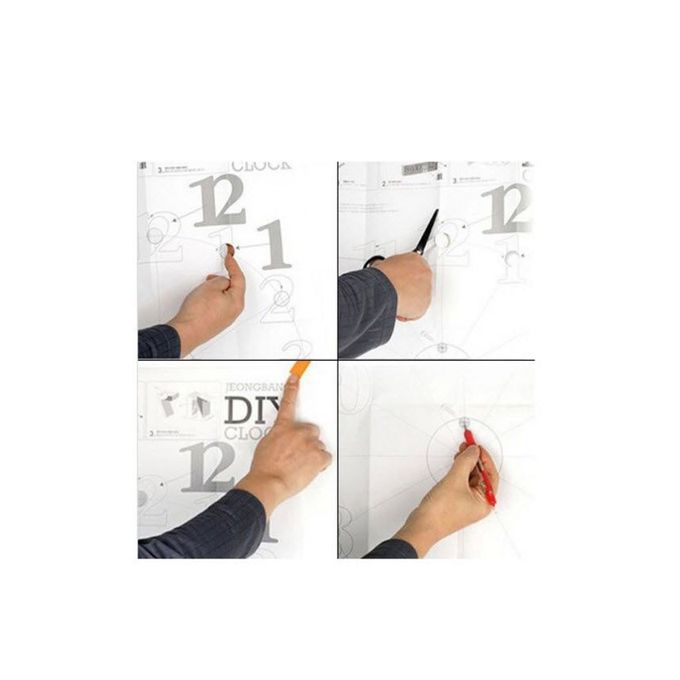 3D Frame-less Wall Clock - Black