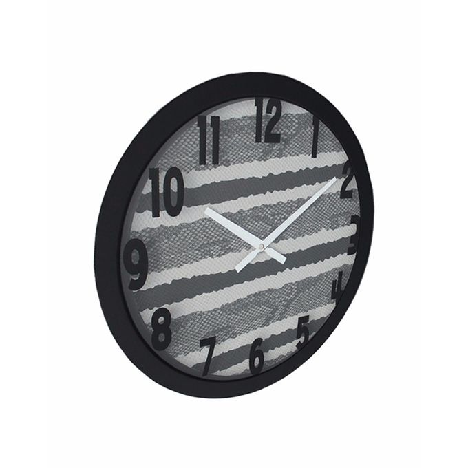 Fabric Texture King Snake Wall Clock - Black & White