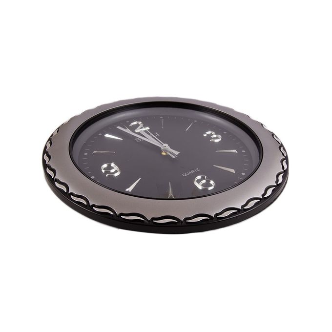 Simple And Stylish Wall Clock - Silver and Black